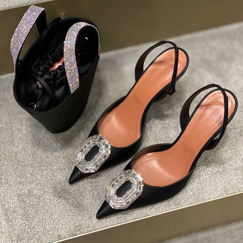 Women Bags New - Rhinestone Buckle Bag Head Sandals 2025