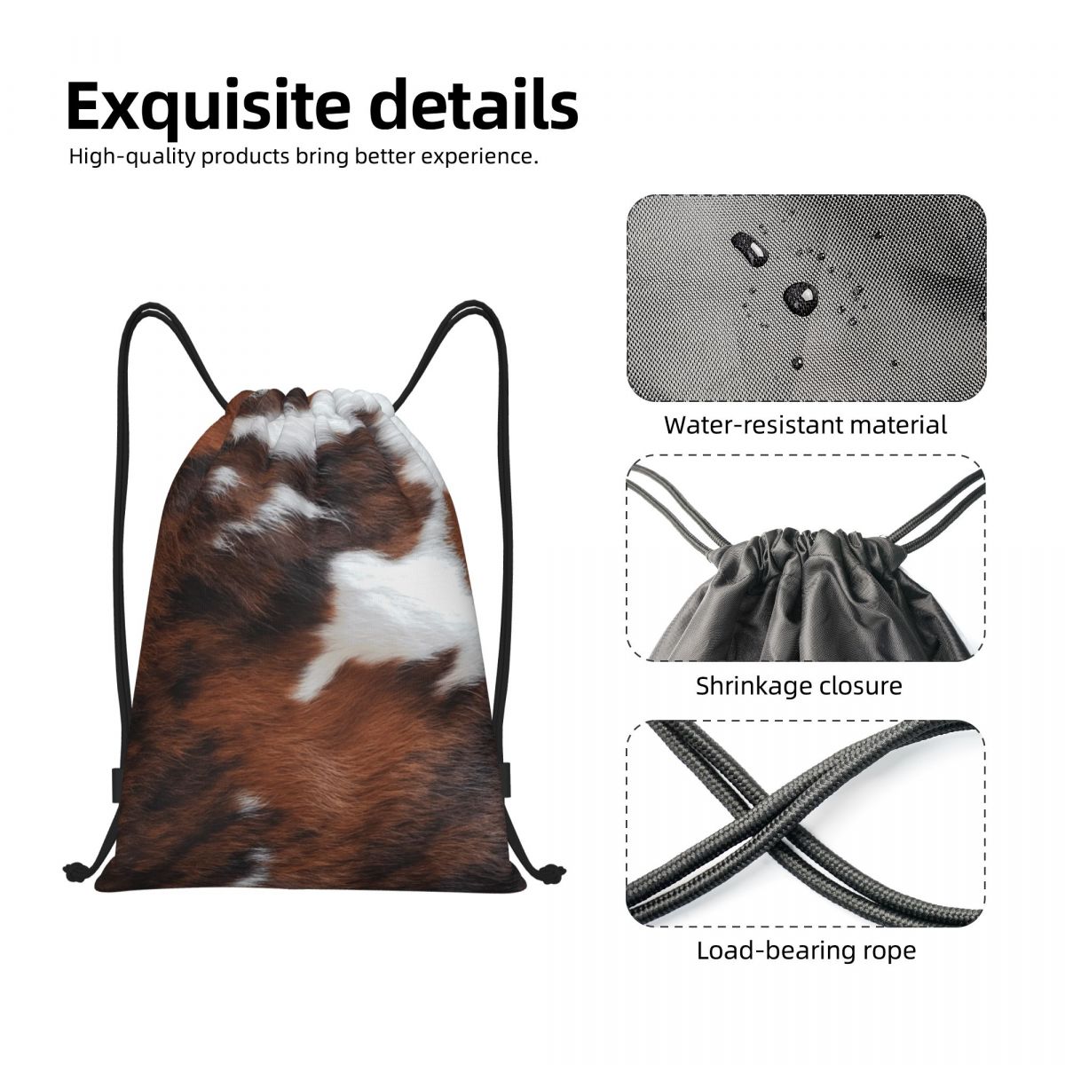 Custom Cowhide Leather Drawstr - Women'S Yoga Bags recension och pris