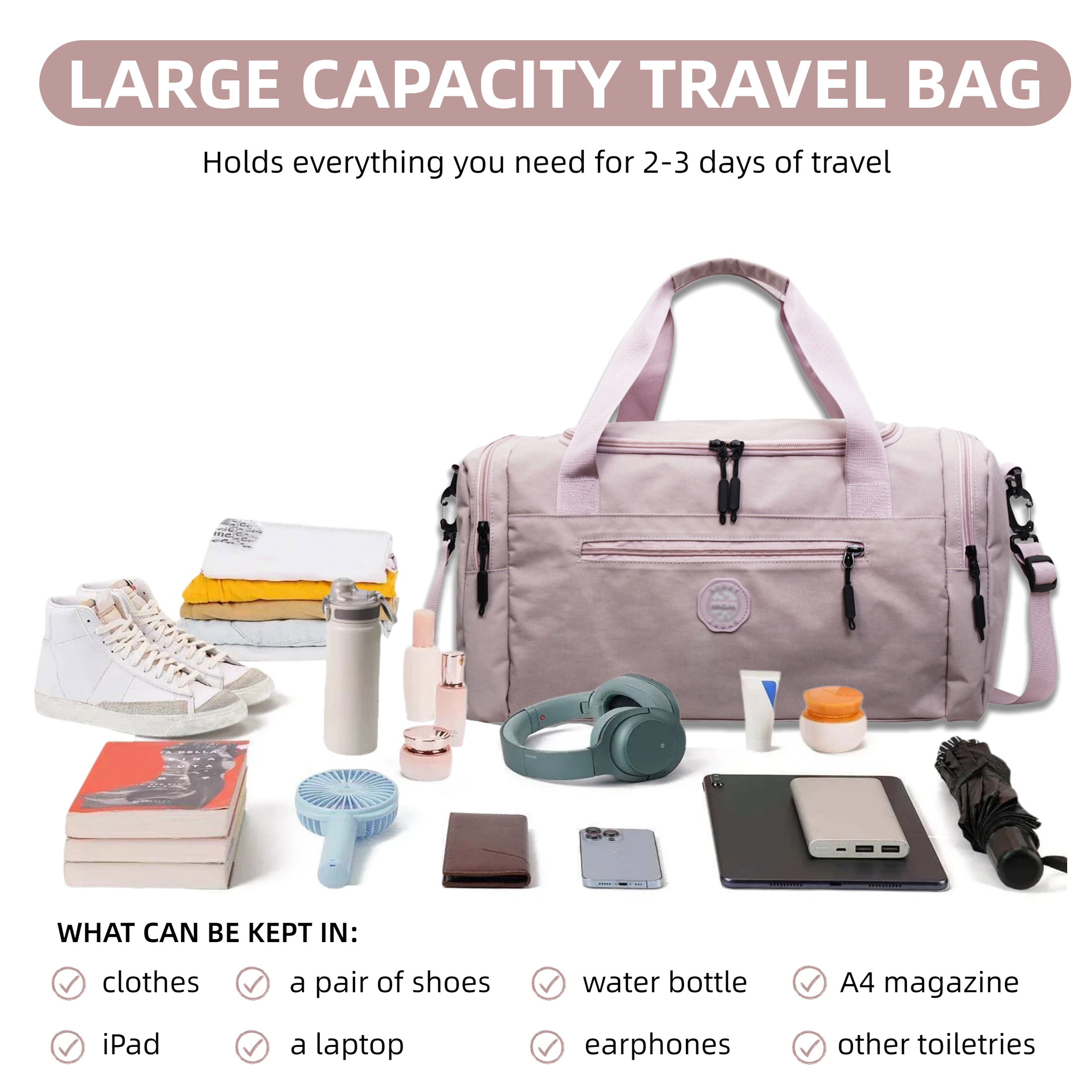 Large Capacity Weekender Overn - Women'S Yoga Bags recension och pris