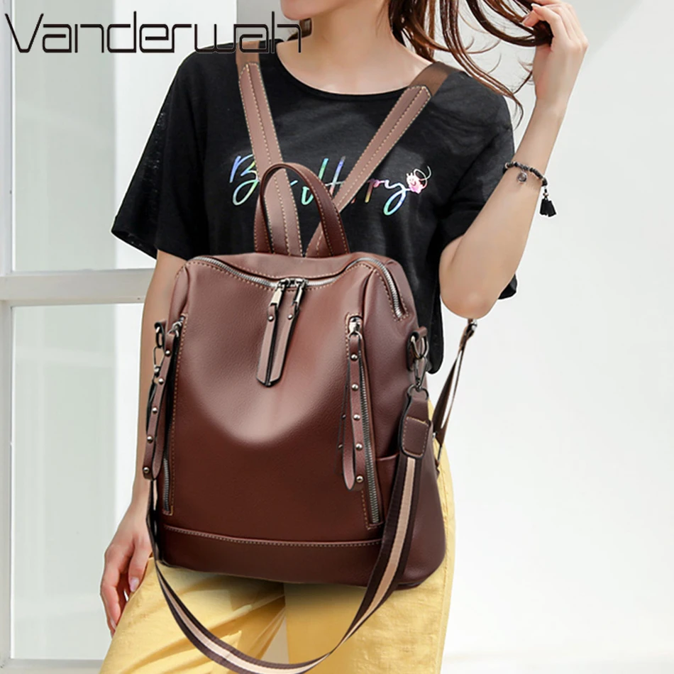 Brand Luxury Backpacks Soft Le - Women'S Young Bags recension och pris