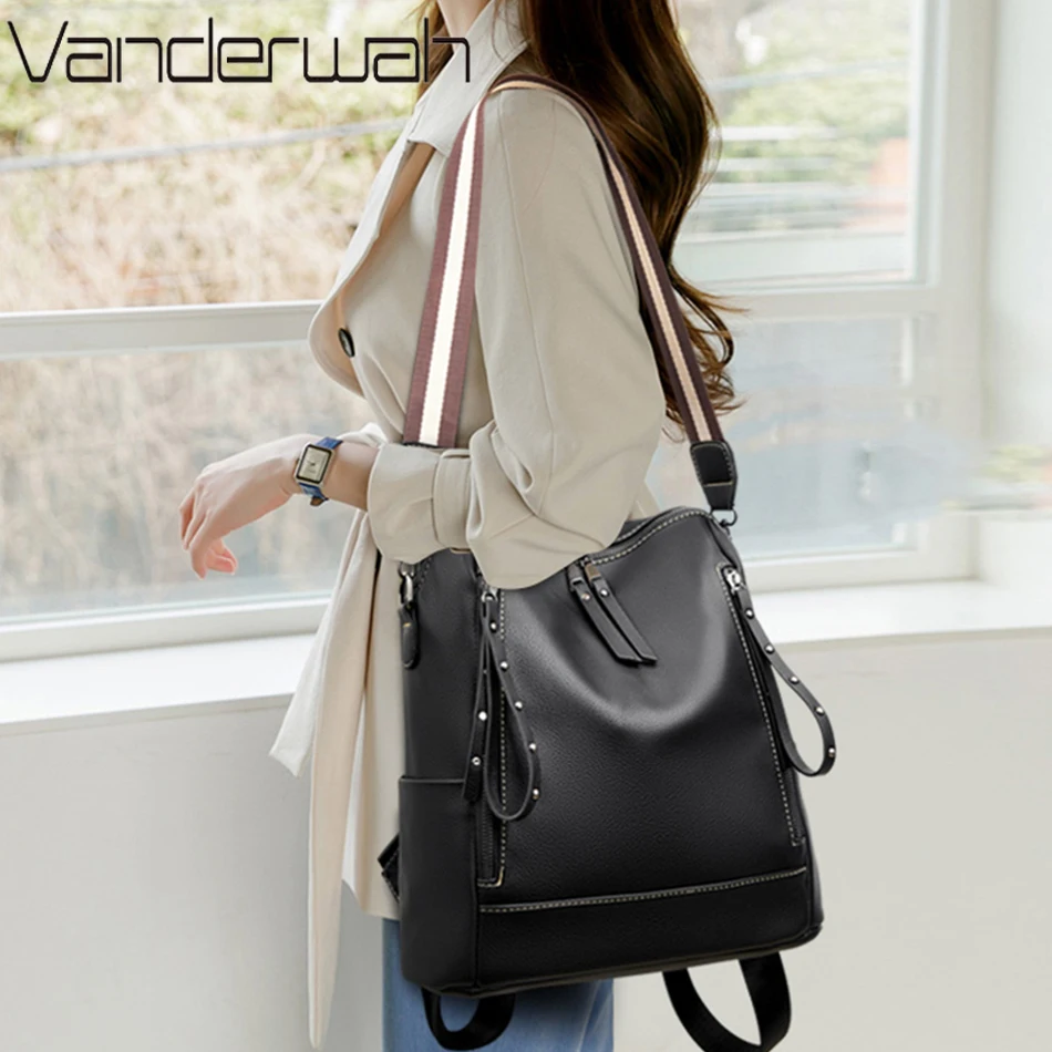 Brand Luxury Backpacks Soft Le - Women'S Young Bags recension och pris