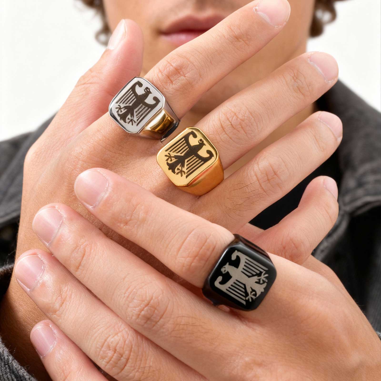 Custom Flying Hawk Eagle Ring  - Women Bags Discount recension och pris