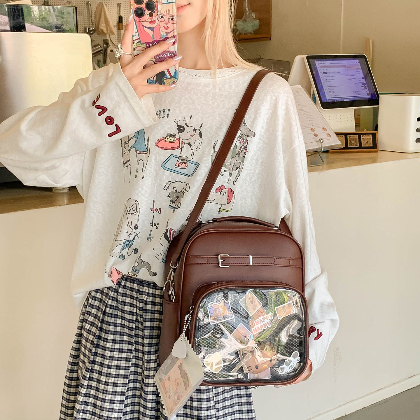 Japanese Color Block Backpack  - Women'S Japanese Bags recension och pris