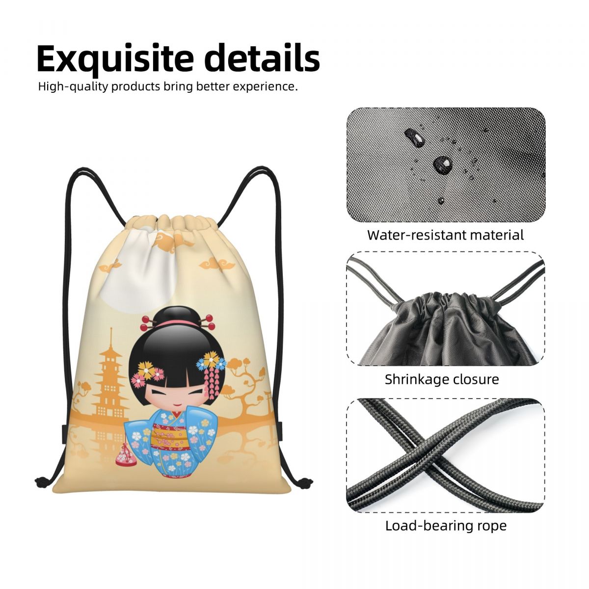 Japanese Maiko Kokeshi Doll Dr - Women Bags Vector recension och pris