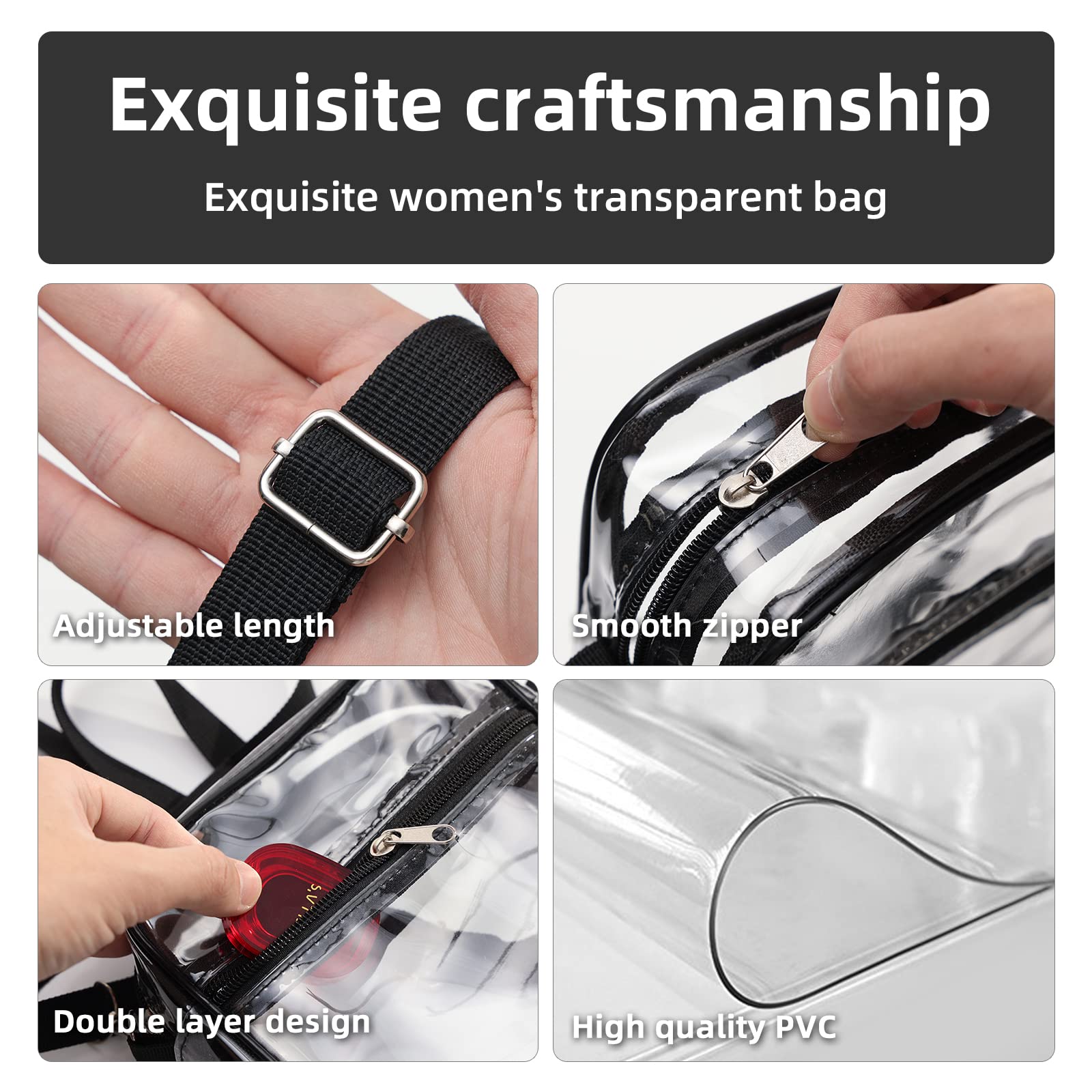1-10PCS Women Clear Crossbody  - Women Bags Purses recension och pris
