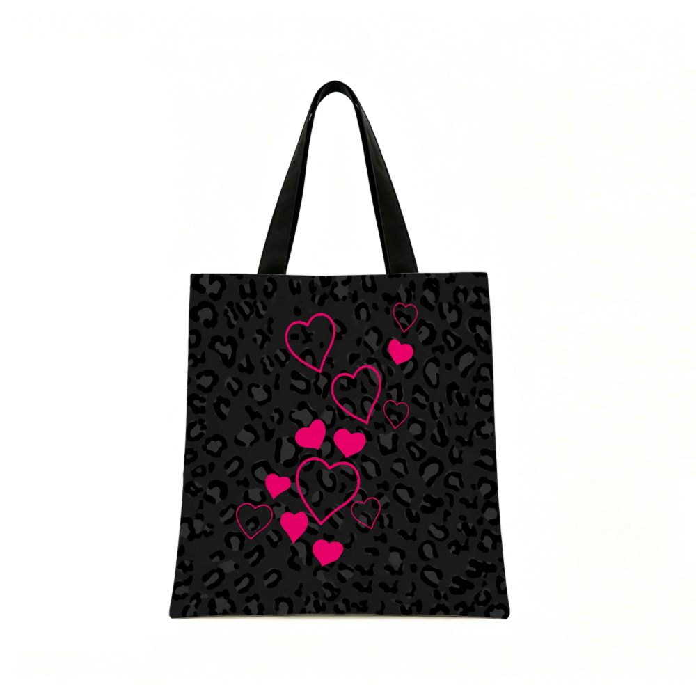 Black Leopard Print Pink Heart - Women Bags Purses recension och pris